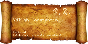 Végh Konstantin névjegykártya